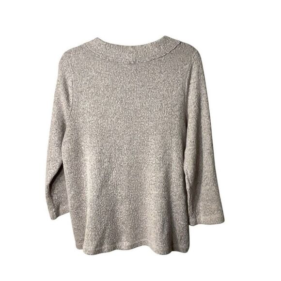 Loft Womens Heathered Long Sleeve Sweater Pink Gray Size Large - Picture 2 of 10